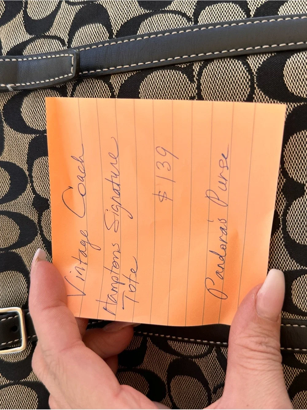 Coach Canvas Tote in Black “Hampton “ tote y2k